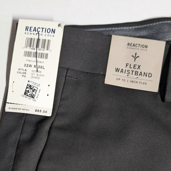 Kenneth Cole Reaction Mens Stretch Slim Fit Pants Size 32W X 30L Black - Picture 5 of 11